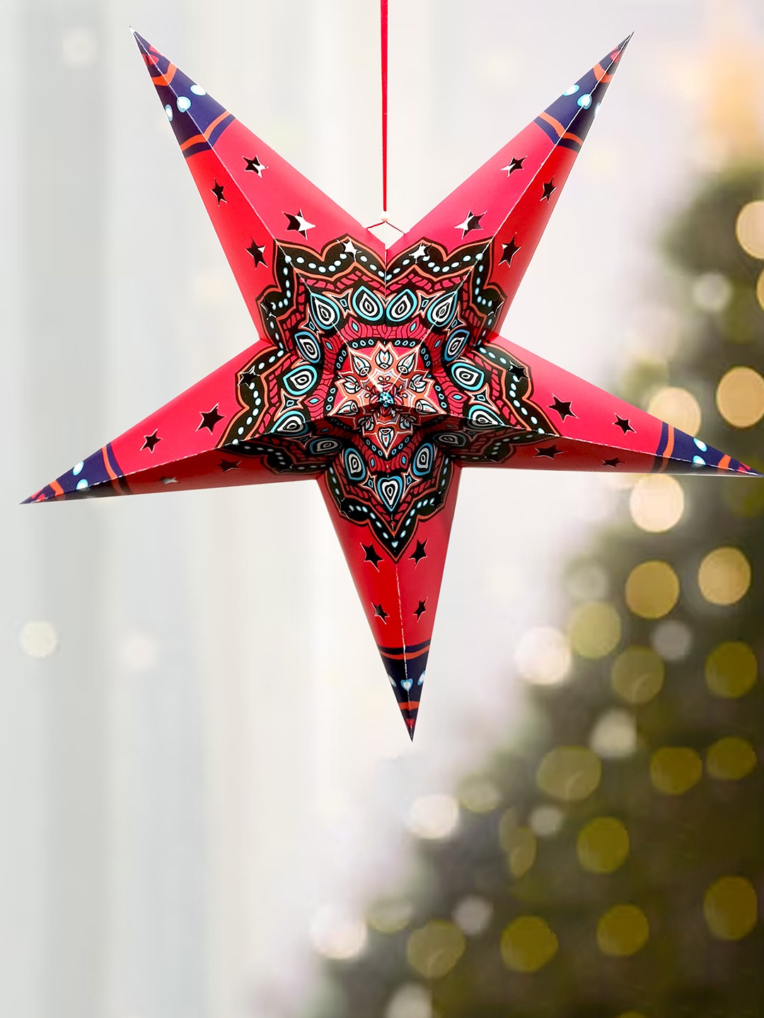 

Special You Pink & Blue Printed Christmas Decorative Hanging Star