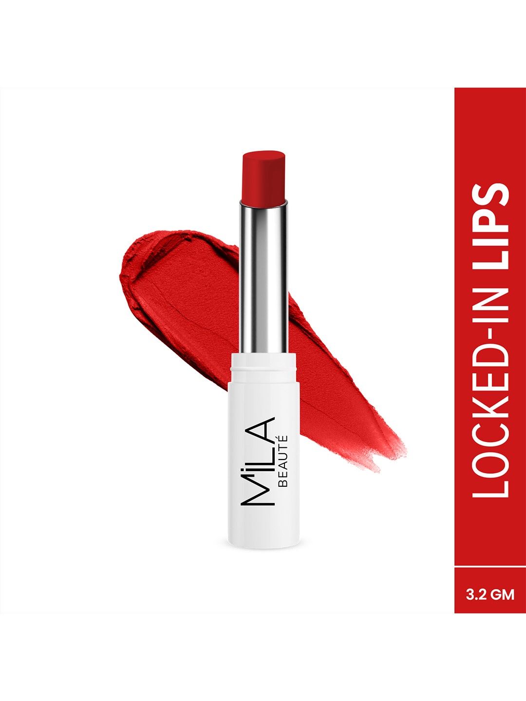 

MILA BEAUTE Locked In Lips Transfer Proof Velvety Texture Lipstick- 3.2g -Fresh Tomato 12, Red