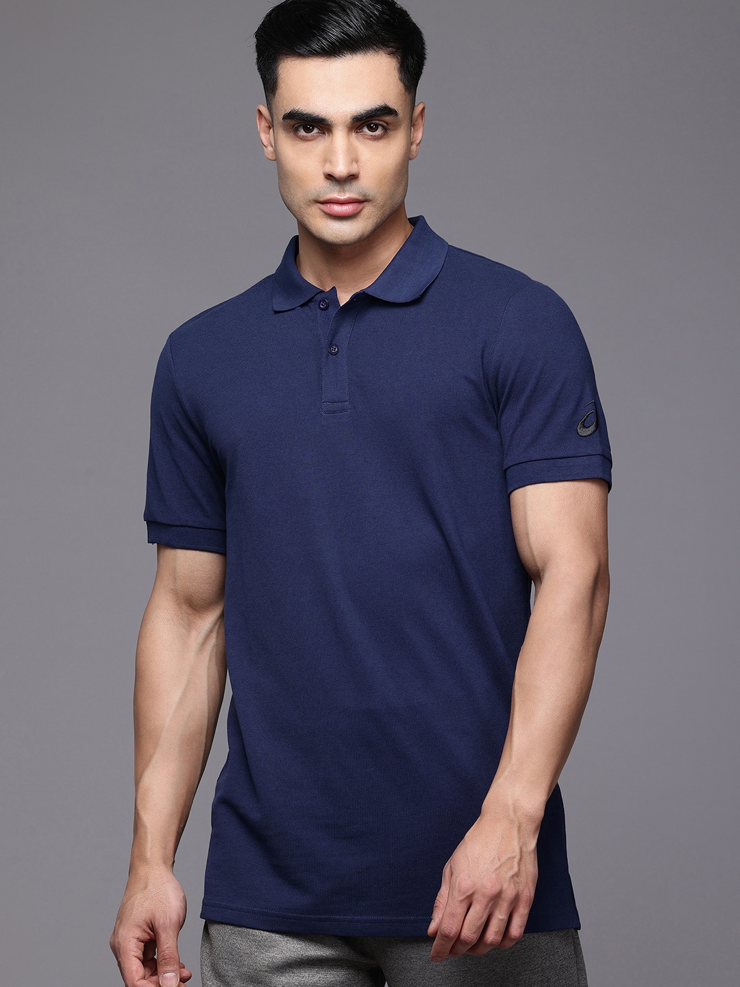 

ASICS Training Polo Collar T-shirt, Navy blue