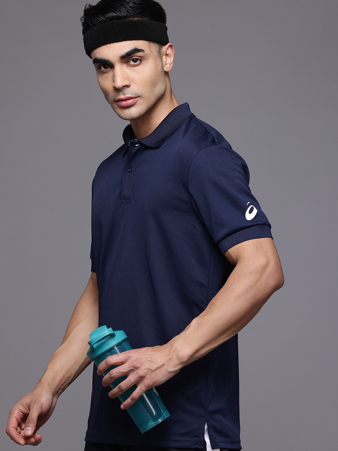 

ASICS Training Polo Collar T-shirt, Navy blue