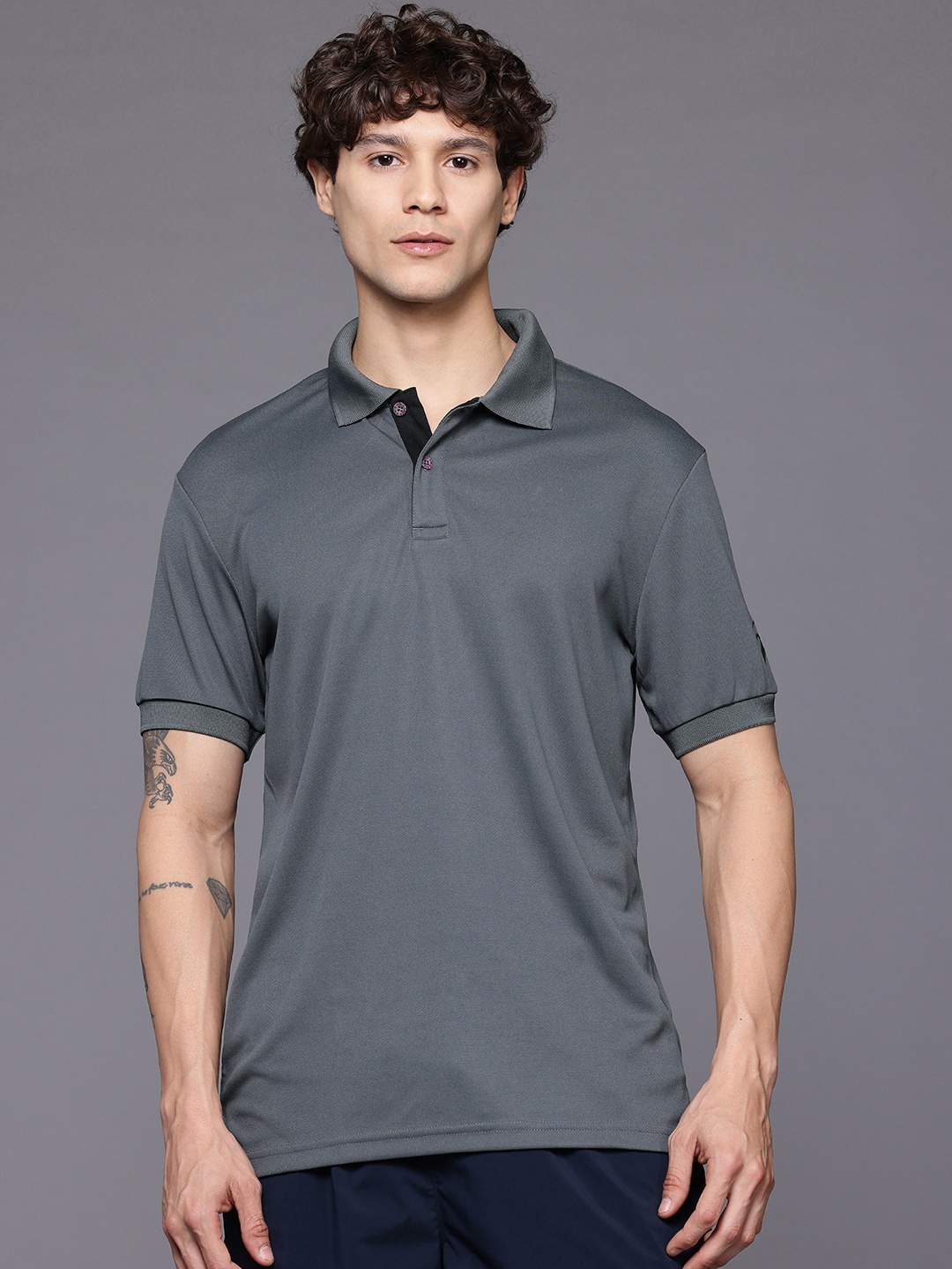 

ASICS Polo Collar T-shirt, Grey