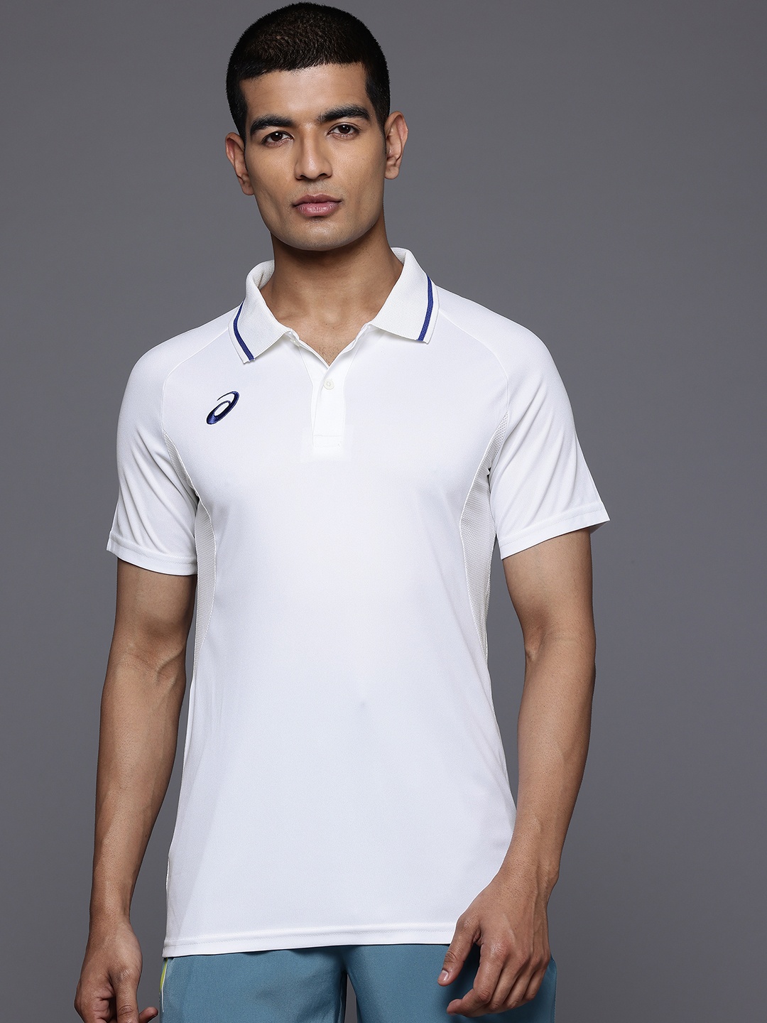 

ASICS Men Polo Collar Cricket T-shirt, White