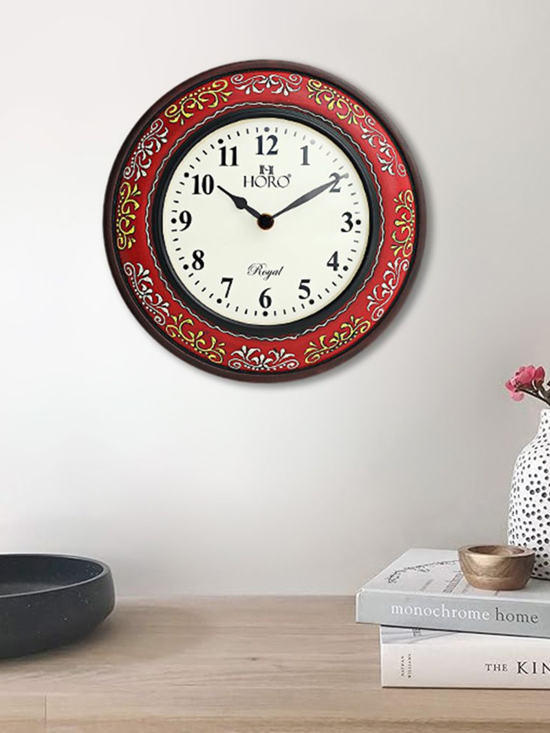 

Horo Red & White Printed Vintage Wall Clock