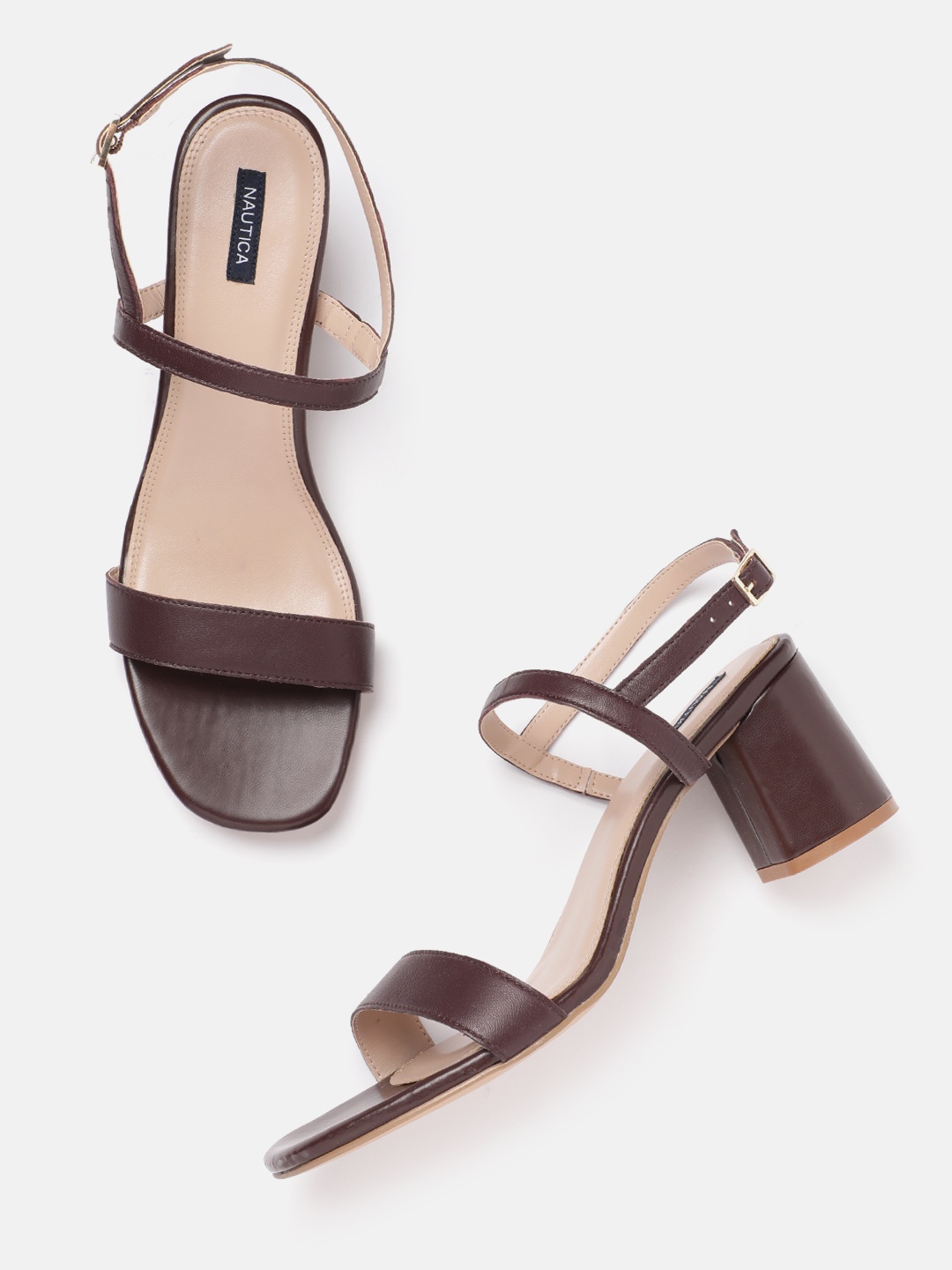 

Nautica Open Toe Block Heels, Brown