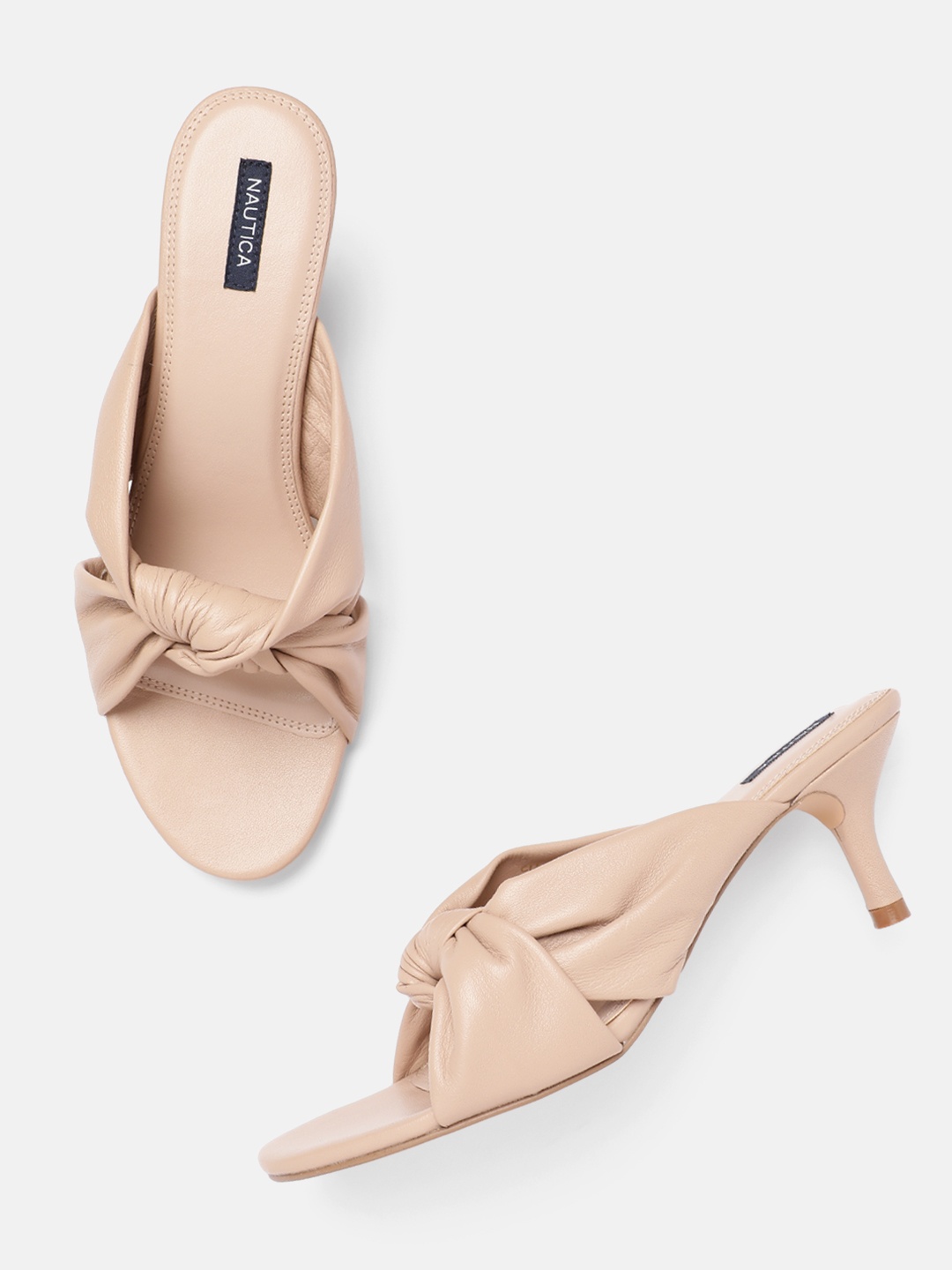 

Nautica Slim Heeled Sandals With Knot Detail, Beige