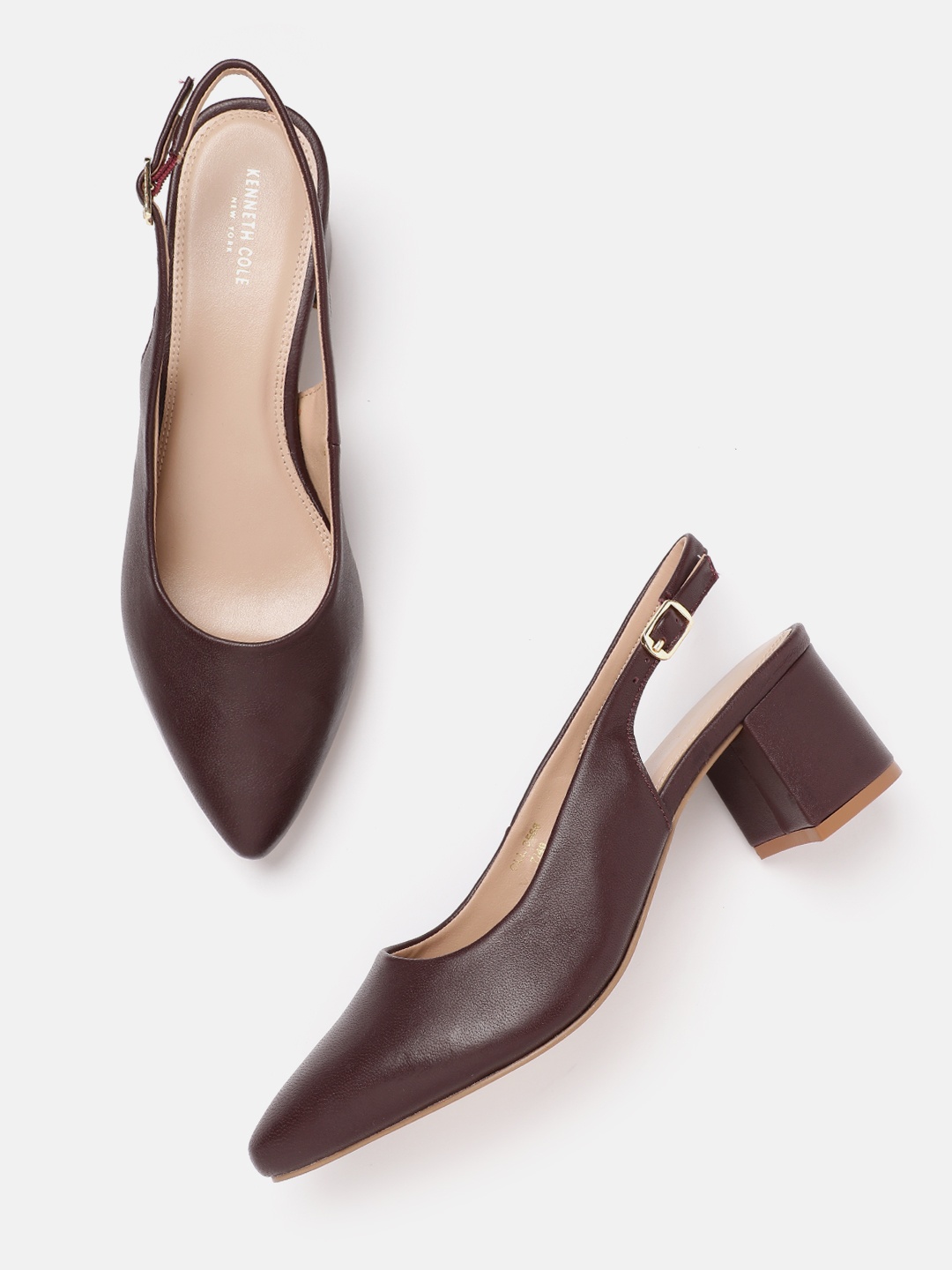 

Kenneth Cole Block Heeled Mules, Burgundy