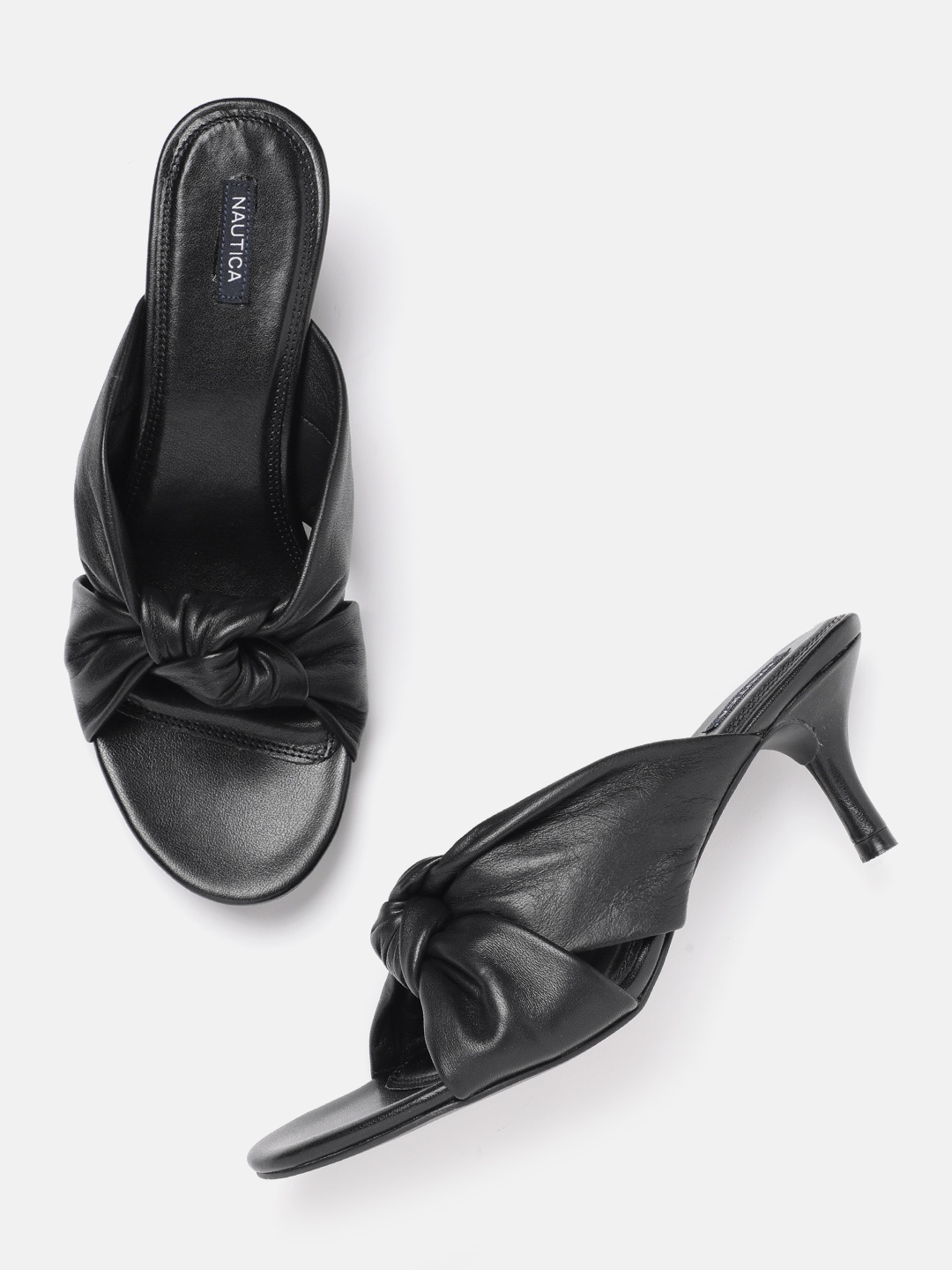 

Nautica Slim Heeled Sandals With Knot Detail, Black