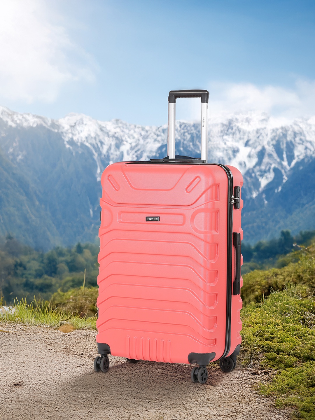 

Roadster Unisex Textured Hard Sided Large Trolley Suitcase- 80.2L, Red