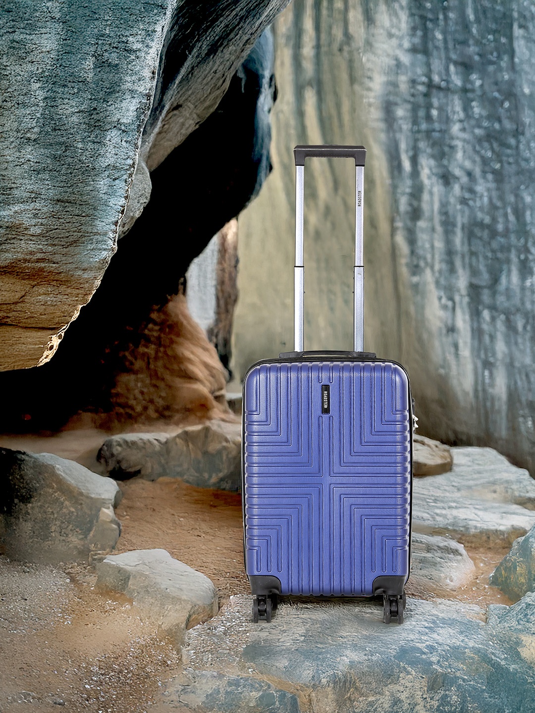 

Roadster Unisex Textured Hard Sided Cabin Trolley Suitcase- 35.6L, Navy blue