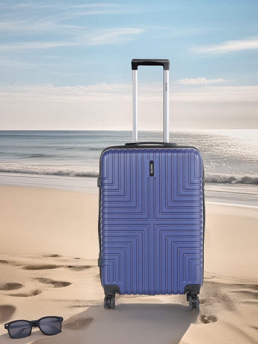 

Roadster Unisex Textured Hard Sided Medium Trolley Suitcase- 55.7 L, Navy blue