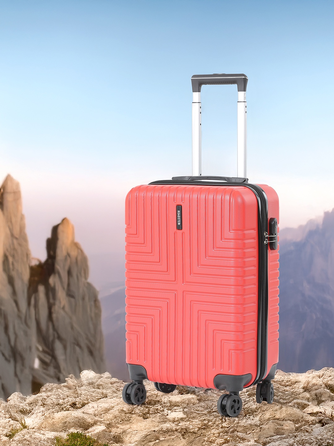 

Roadster Unisex Textured Hard Sided Cabin Trolley Suitcase- 35.6L, Red