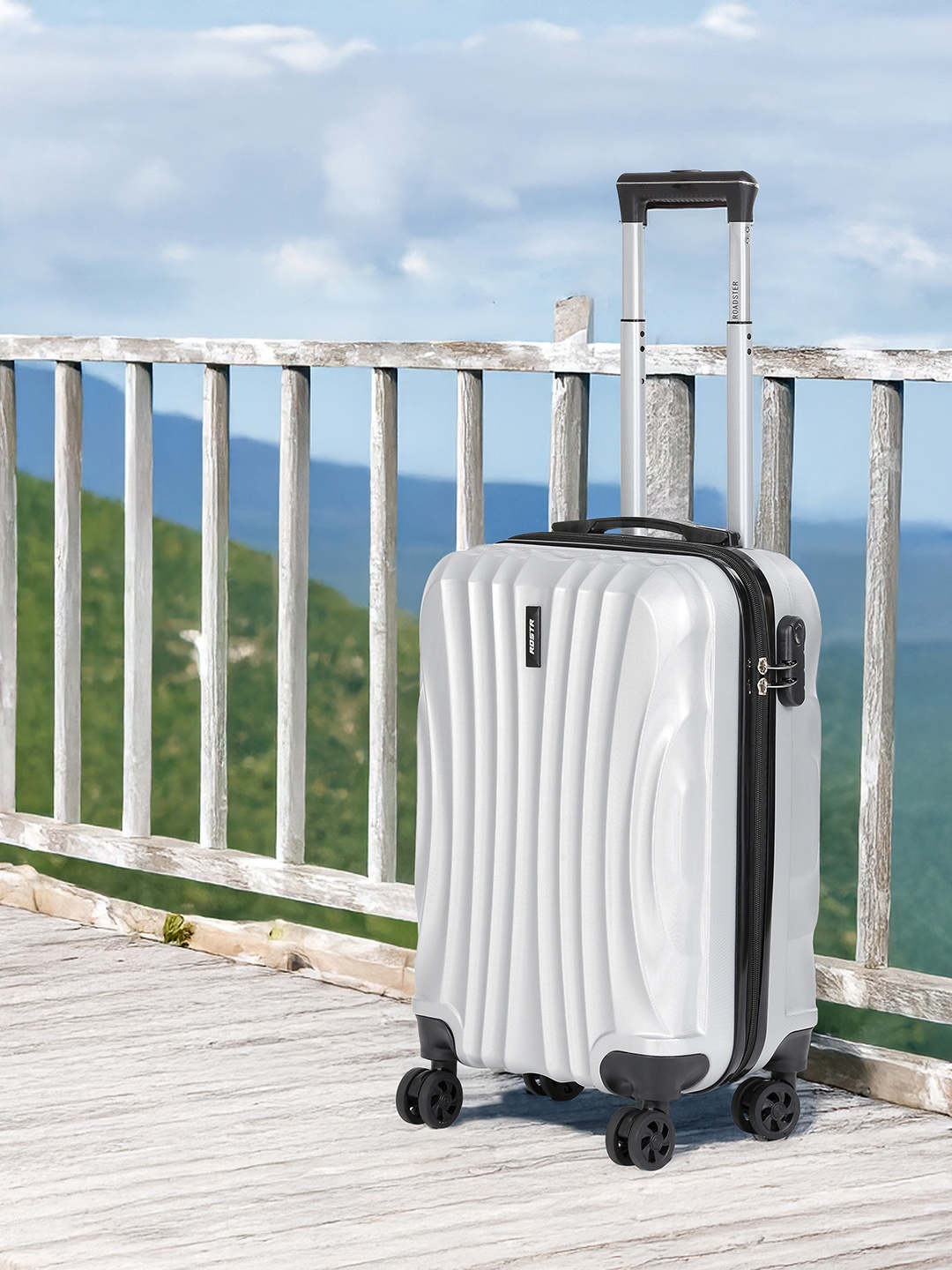 

Roadster Textured Hard-Sided Cabin Trolley Suitcase 35L, Grey