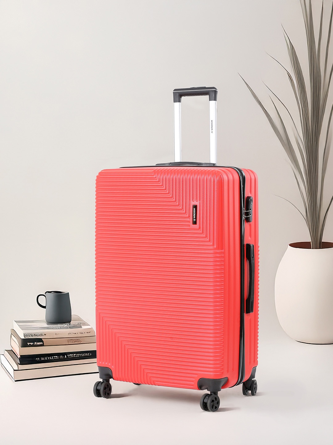 

WROGN Unisex Textured HRD Large Hard Suitcase Trolley Bag- 80.2 L, Red