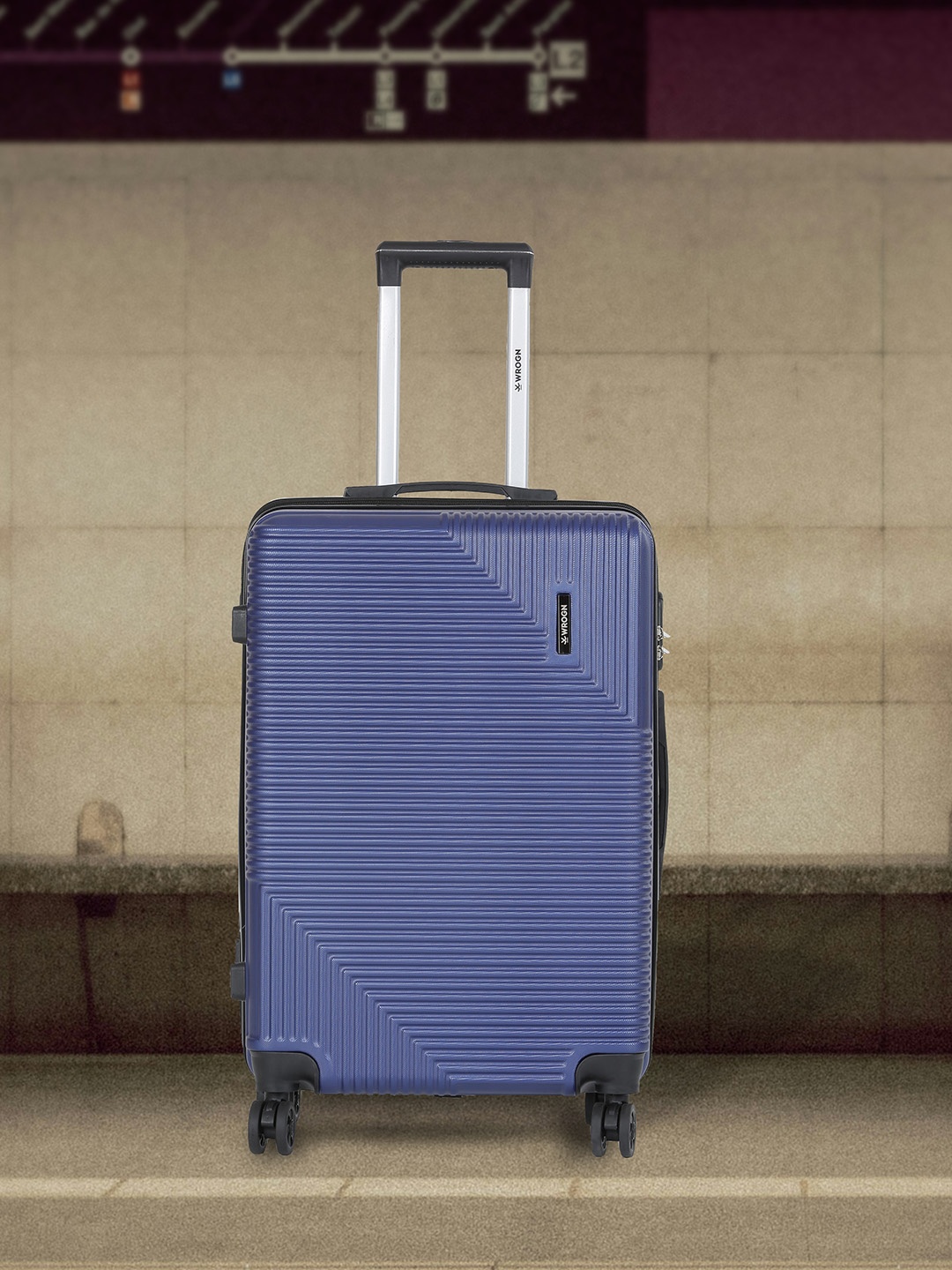 

WROGN Textured Hard-Sided Medium Trolley Suitcase 55 L, Blue