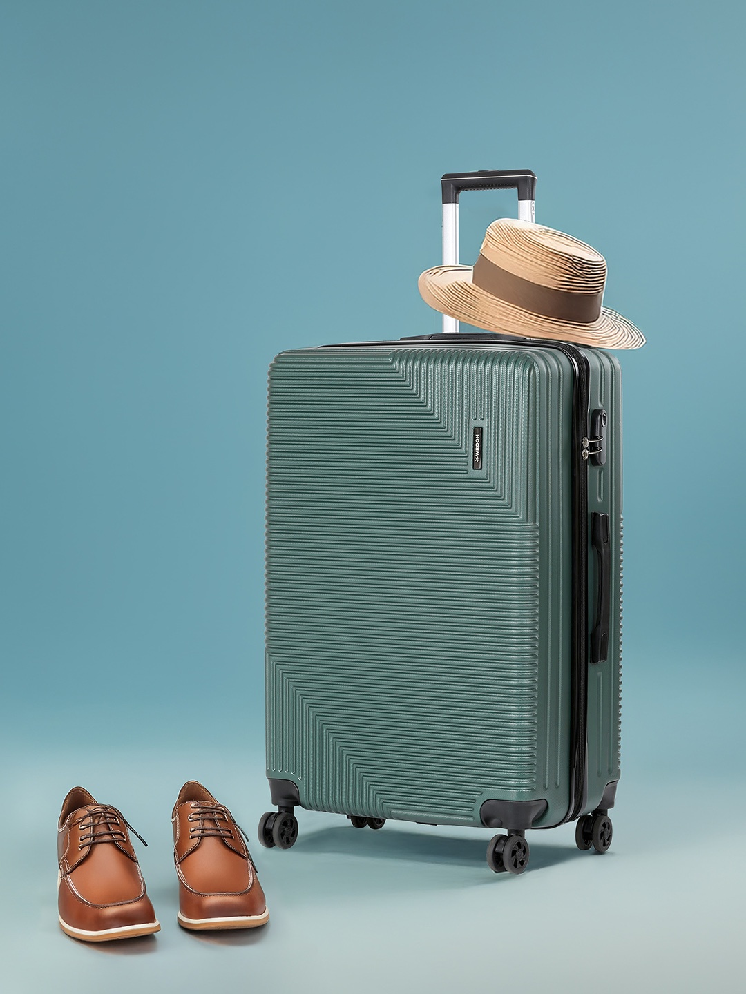 

Roadster Unisex Hard Sided Large Trolley Suitcase, Green