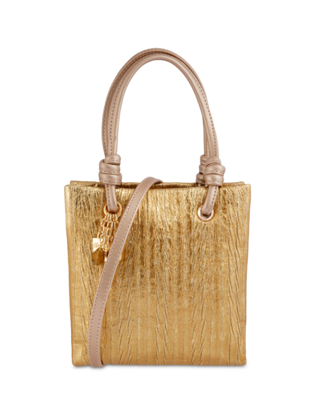 

Cheemo Embellished Structured Sling Bag, Gold
