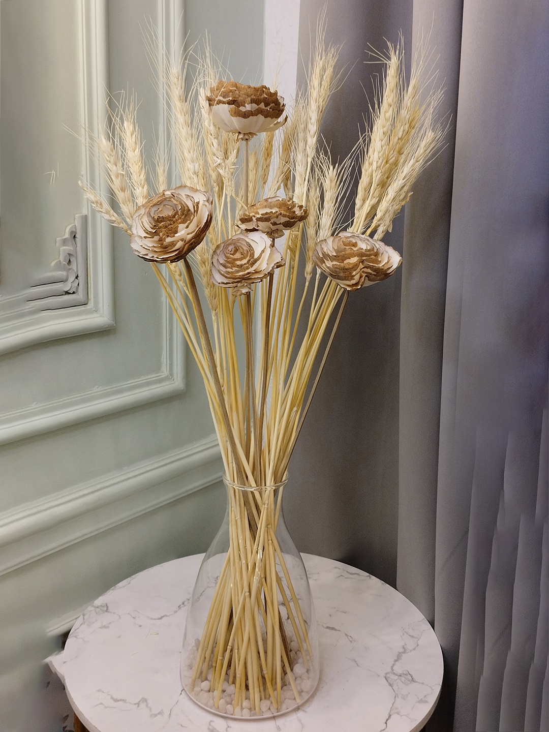 

Myntra Elegant Homes White 1 Bunch Rose Grass Artificial Flower