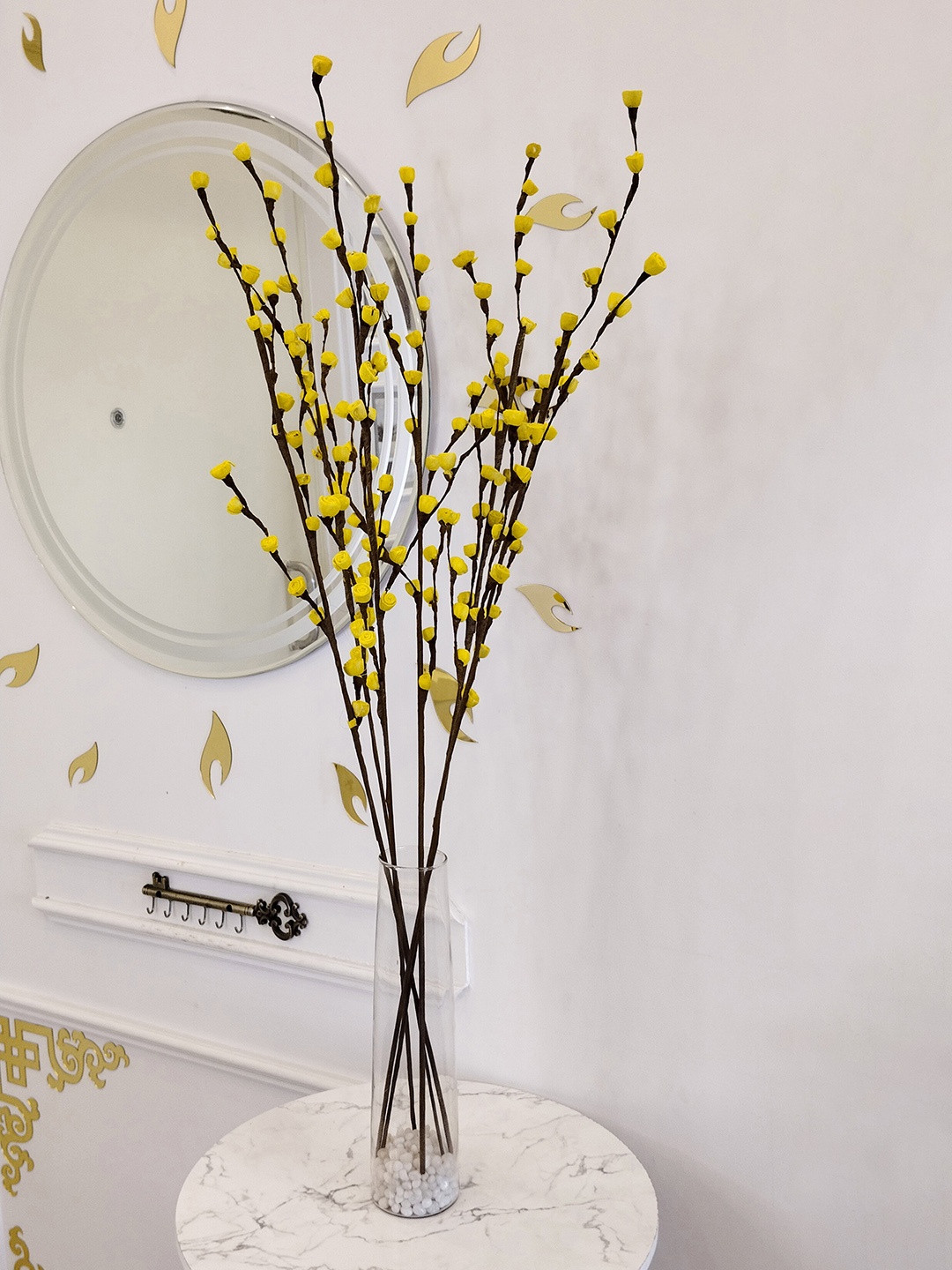 

Myntra Elegant Homes Yellow 1 Bunch Rose Artificial Flower