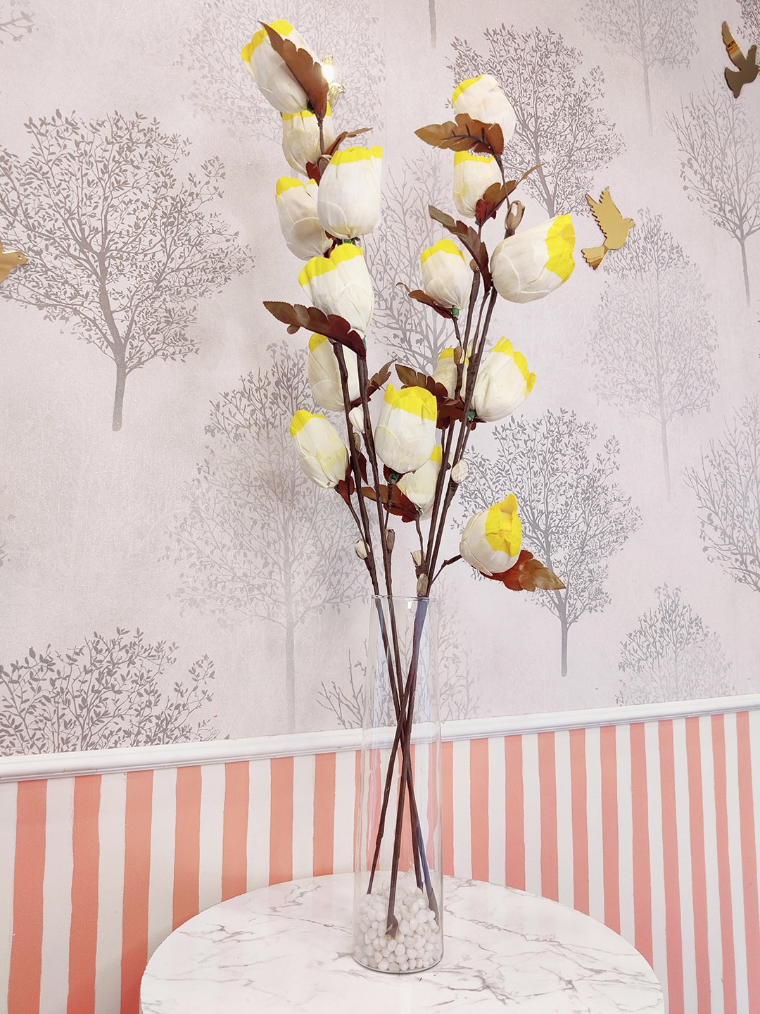 

Myntra Elegant Homes White 1 Bunch Rose Artificial Flower