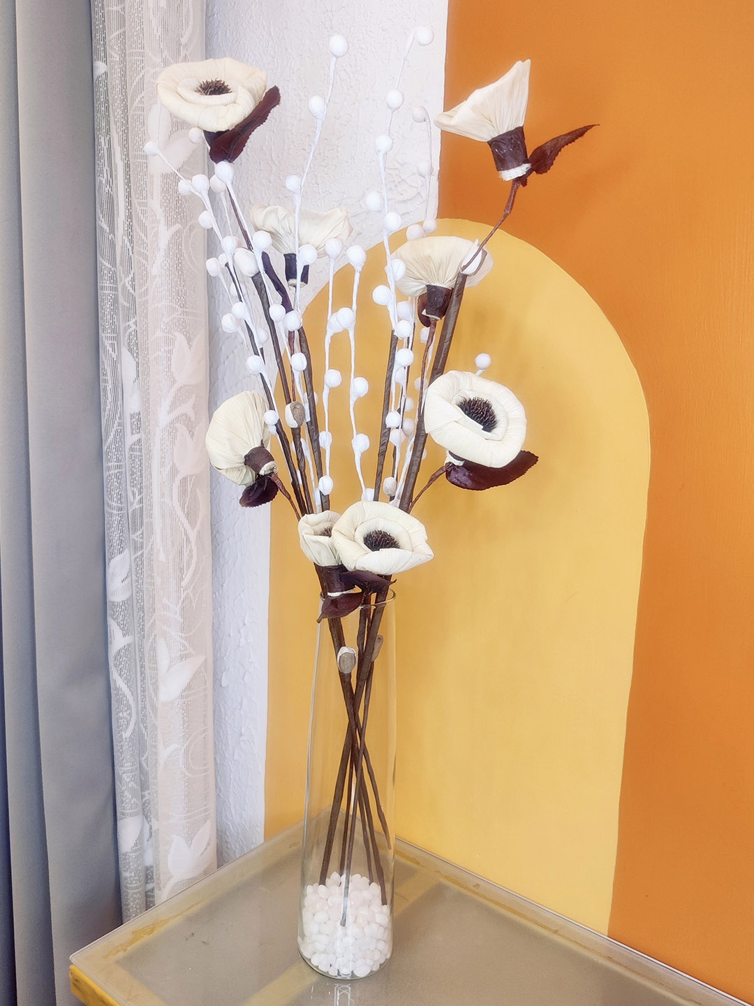 

Myntra Elegant Homes White 1 Bunch Poppy Paddle Artificial Flower
