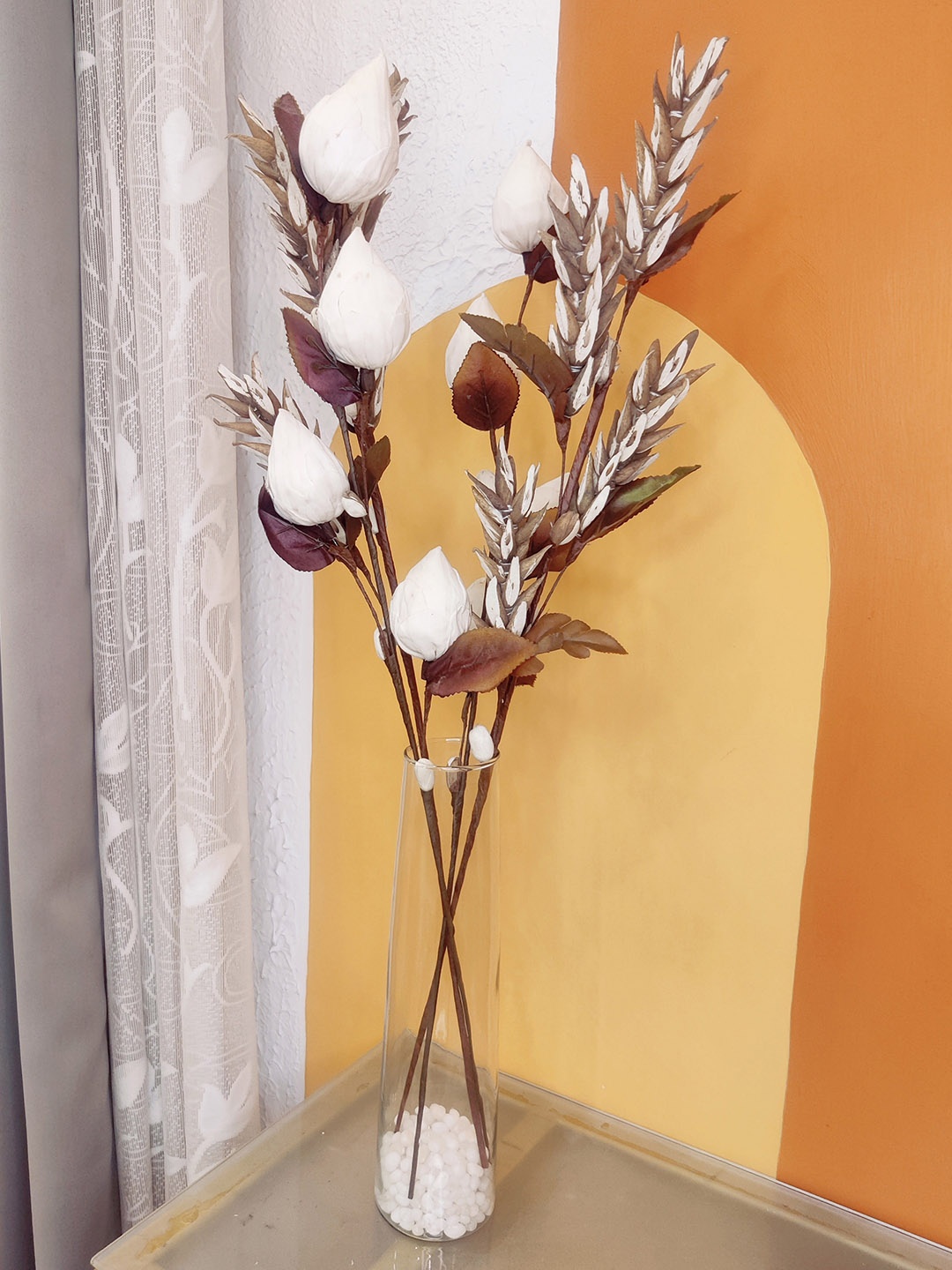 

Myntra Elegant Homes White 1 Bunch Lotus Azalea Artificial Flower