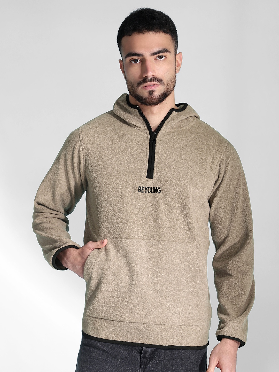 

Beyoung Men Hooded Sweatshirt, Brown