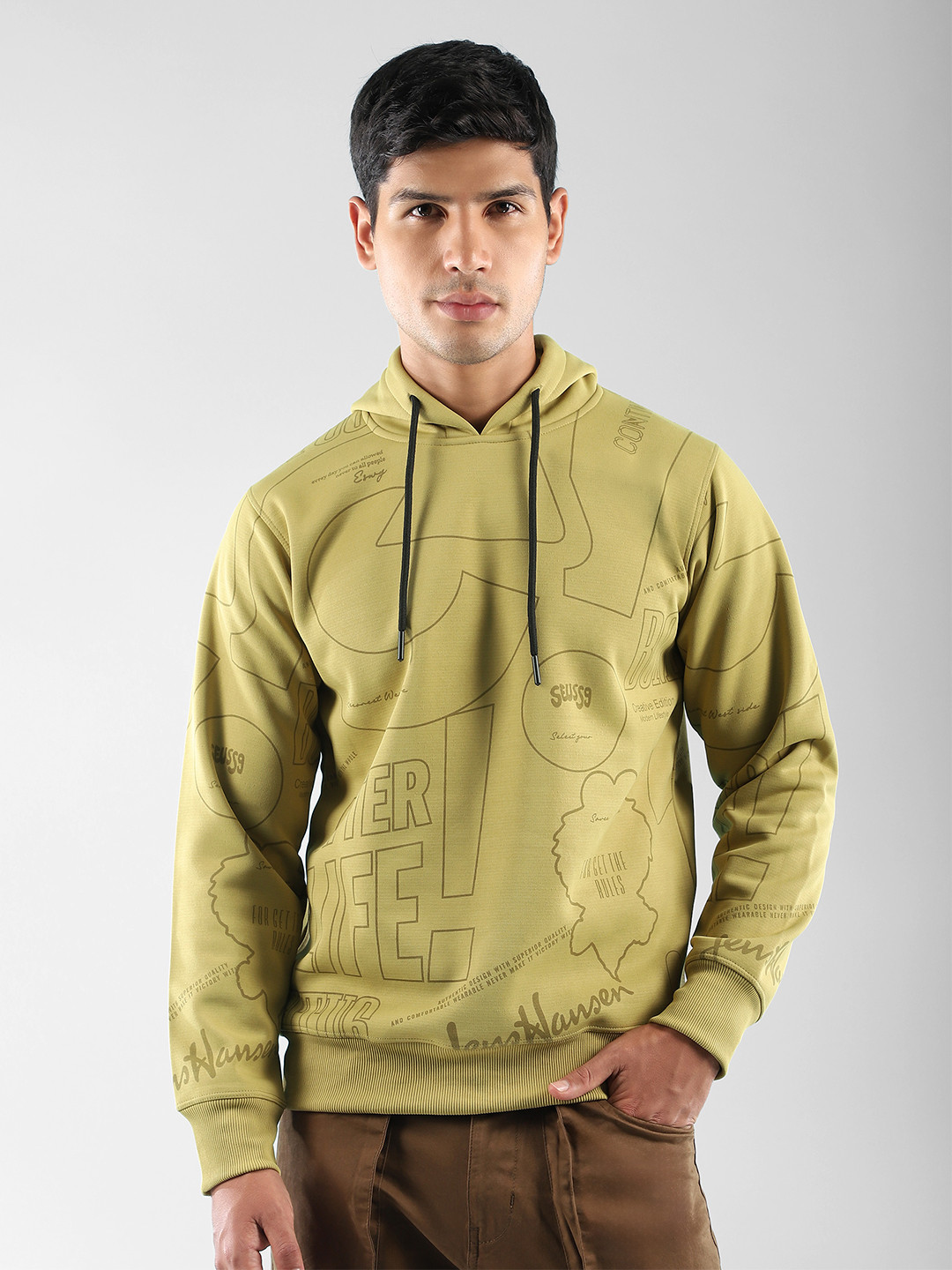 

Beyoung Men Abstract Printed Sweatshirt, Green