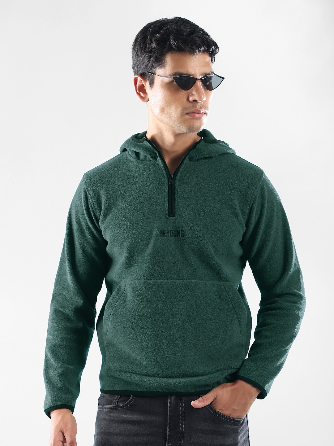 

Beyoung Men Hooded Sweatshirt, Green