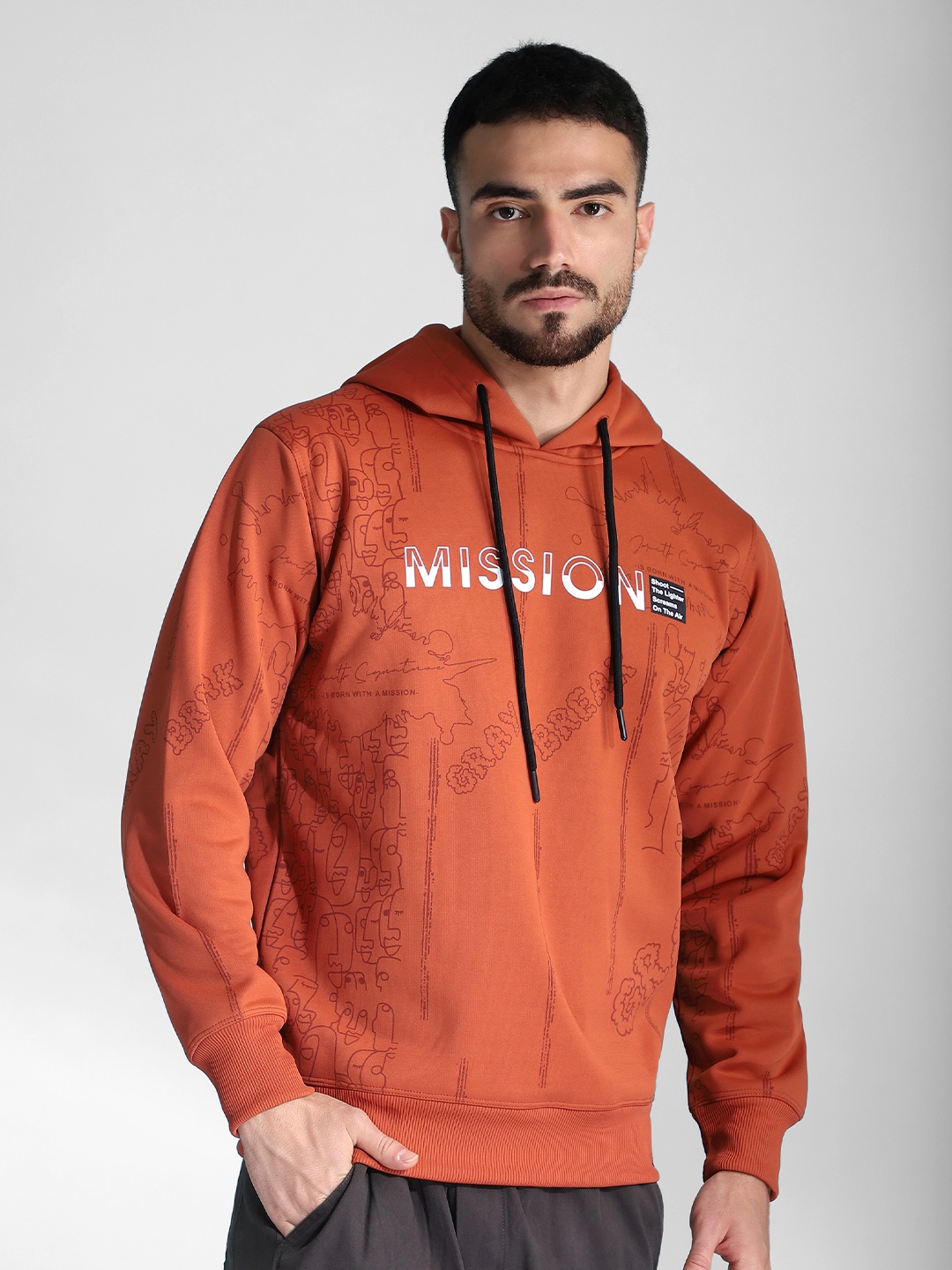 

Beyoung Men Typography Printed Sweatshirt, Brown