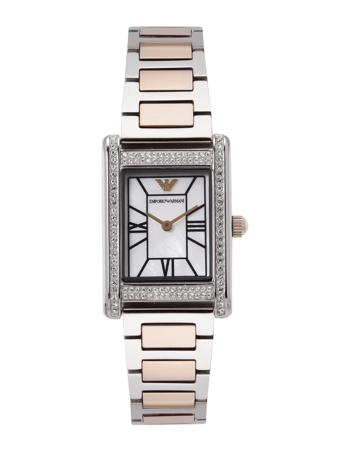 

Emporio Armani Women Two Tone Mother of Pearl Analogue Watch AR11642I, White