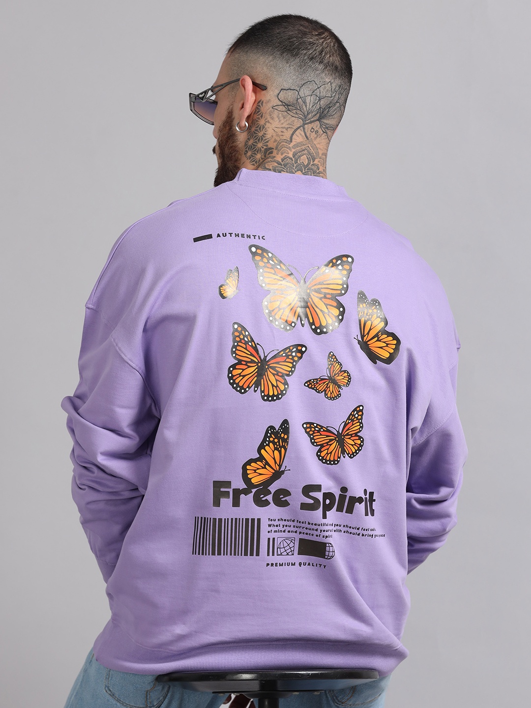

SILISOUL Men Graphic Printed Sweatshirt, Lavender