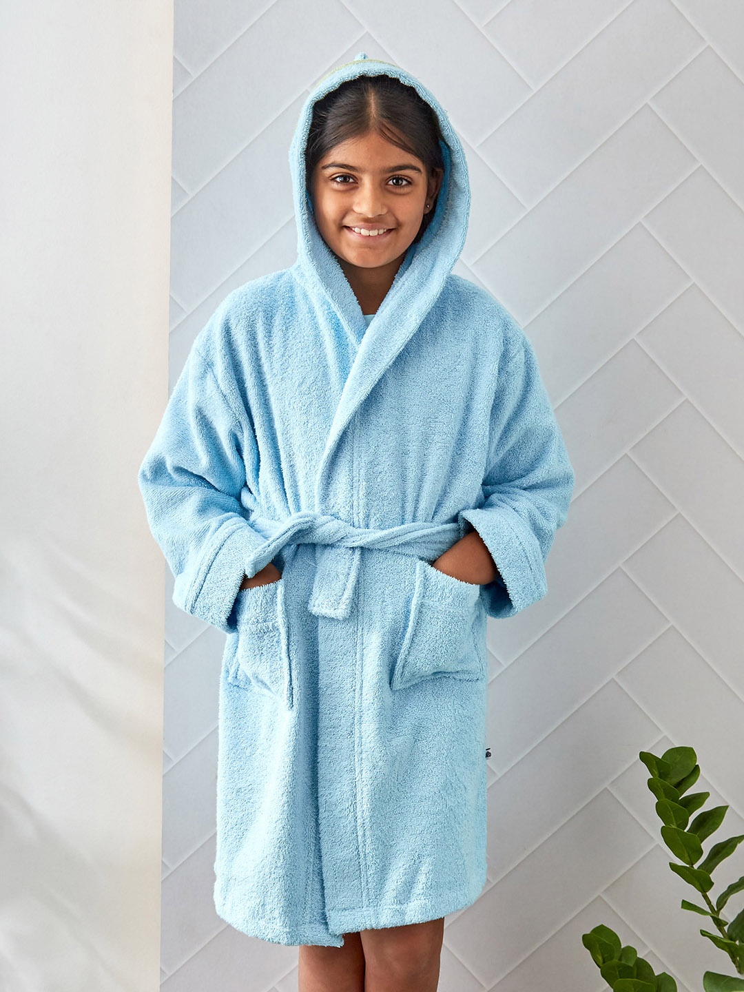 

Home Centre Slate Kids Blue Cotton 150 GSM Bath Robe