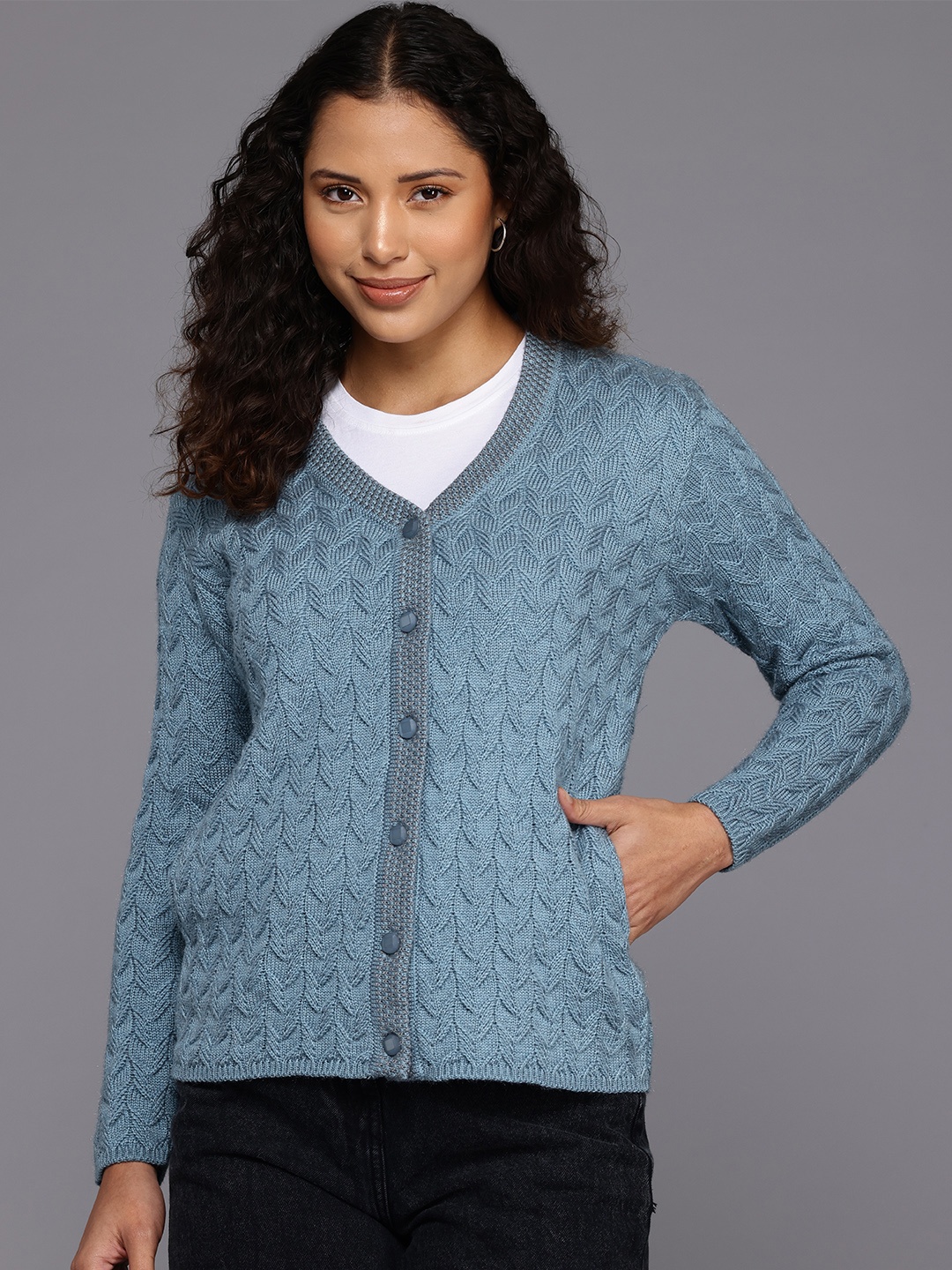 

BROOWL Woollen Cardigan, Blue