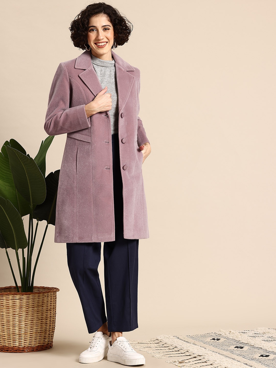 

Mast & Harbour Single-Breasted Longline Overcoat, Mauve