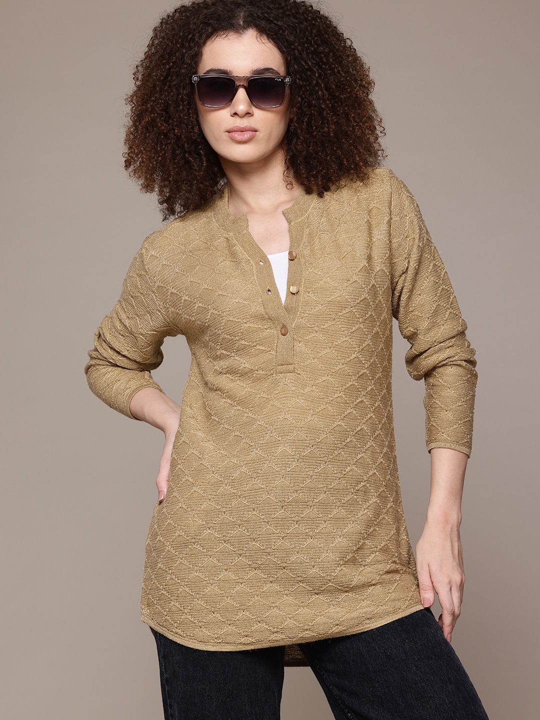 

The Roadster Lifestyle Co. Self Design Longline Cardigan, Mustard