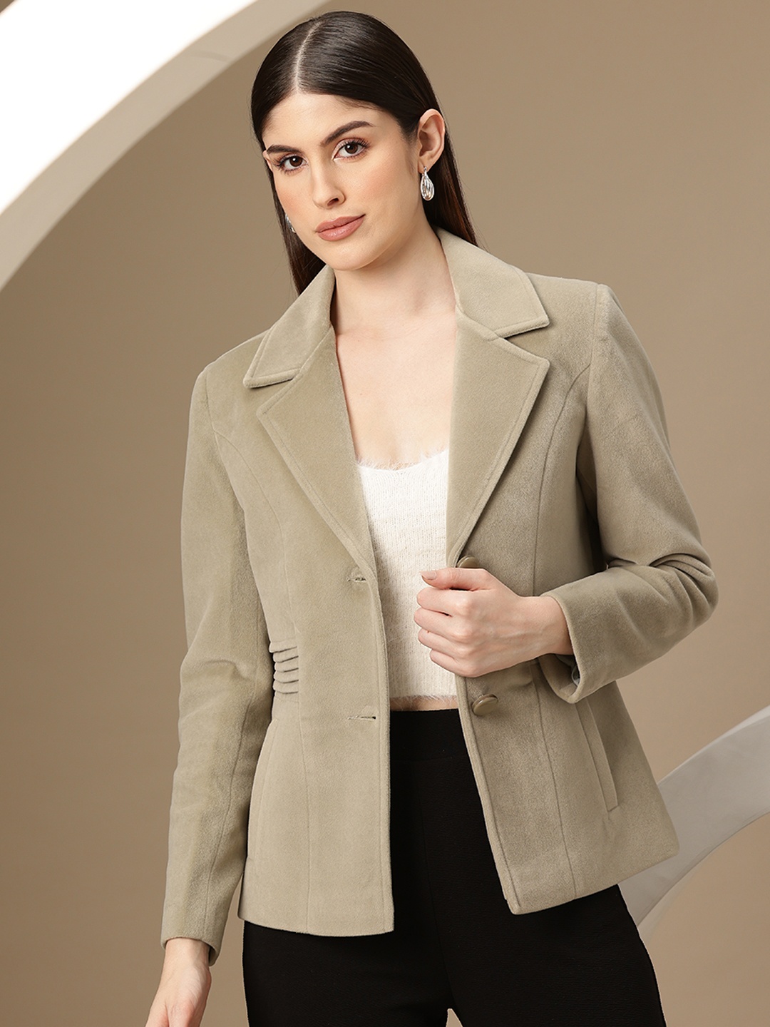 

Chemistry Single-Breasted Overcoat, Beige