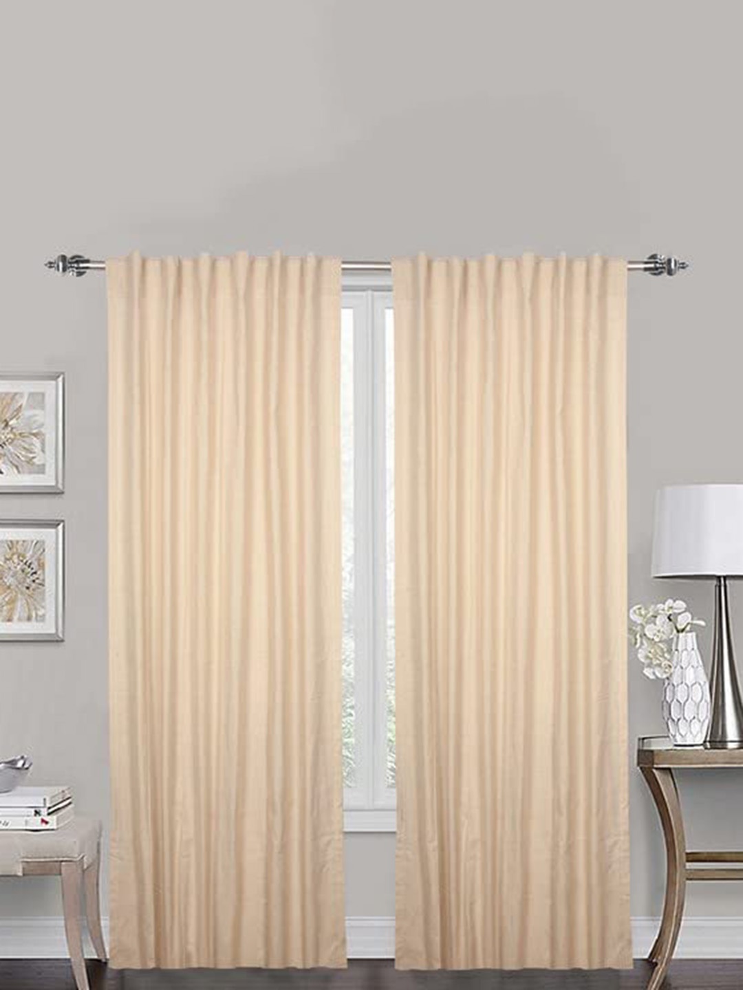 

Lushomes Cream-Coloured Set of 2 Window Curtain