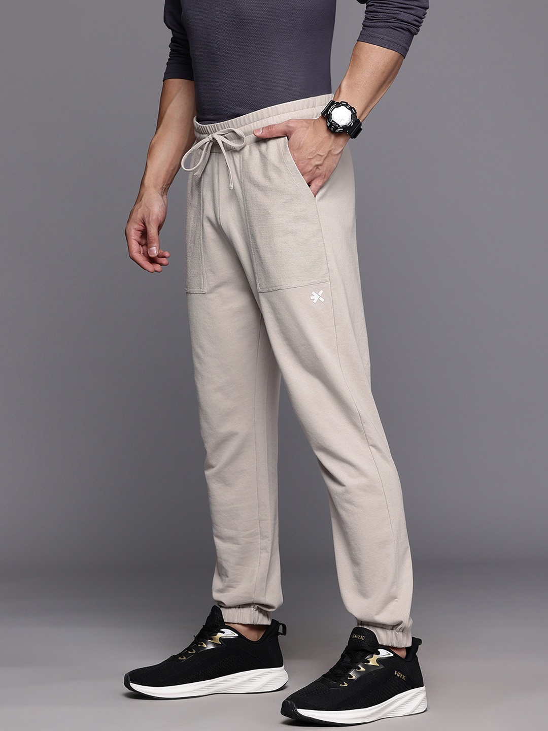 

HRX by Hrithik Roshan Men Solid Joggers, Beige