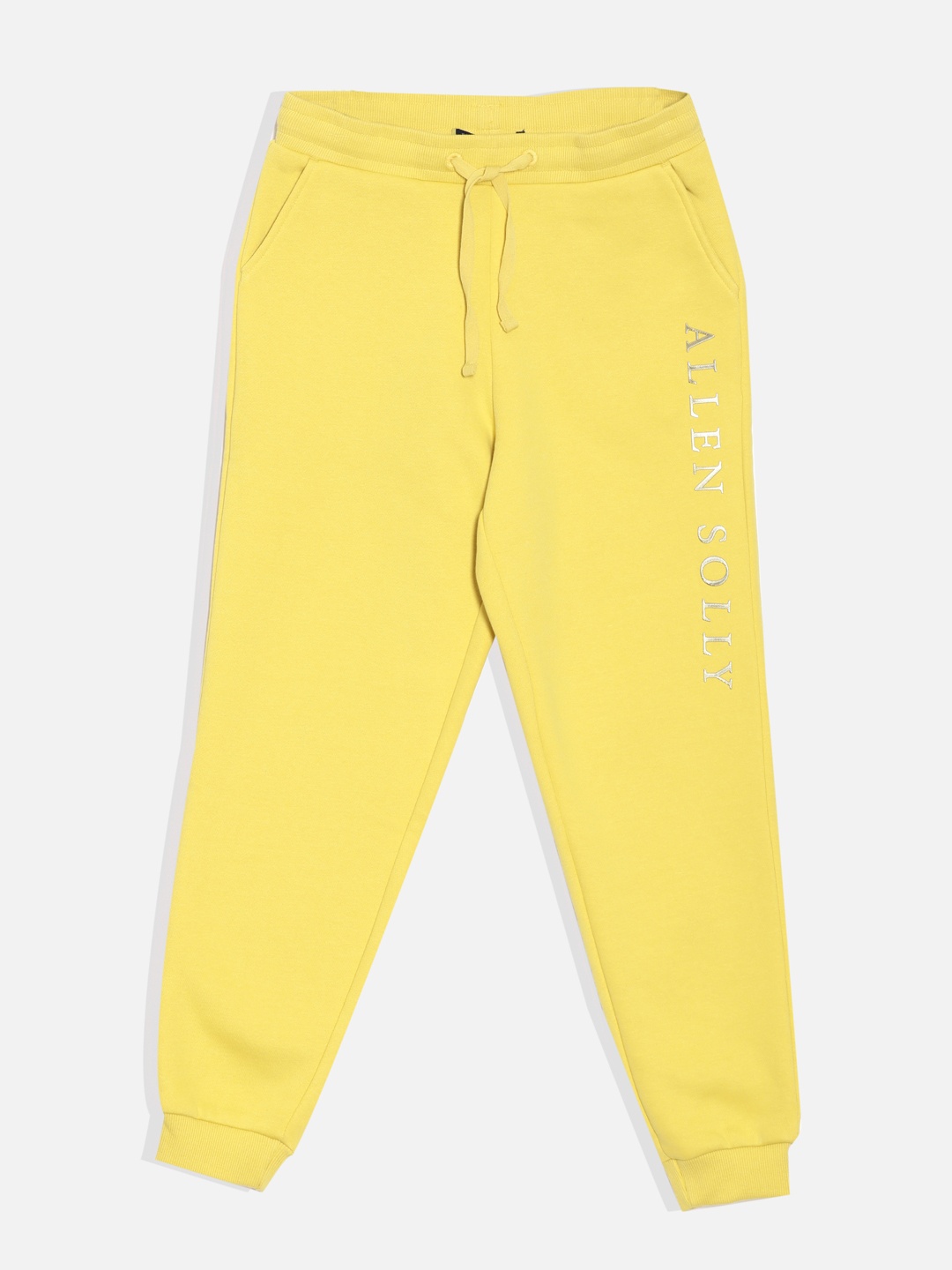 

Allen Solly Junior Infants Boys Brand Logo Printed Cotton Regular Fit Mid Rise Joggers, Yellow