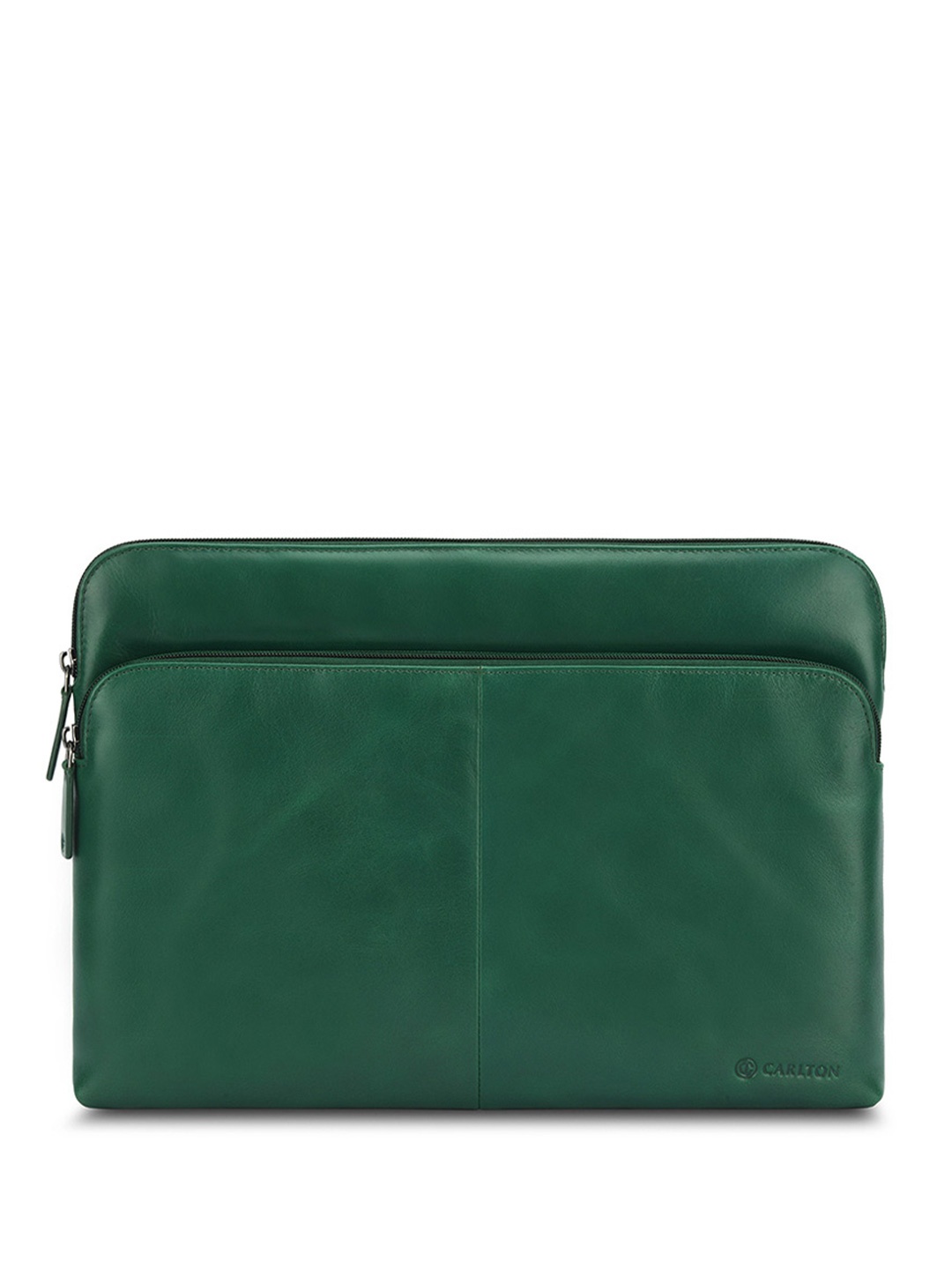 

CARLTON Unisex Leather Padded Laptop Sleeve, Green
