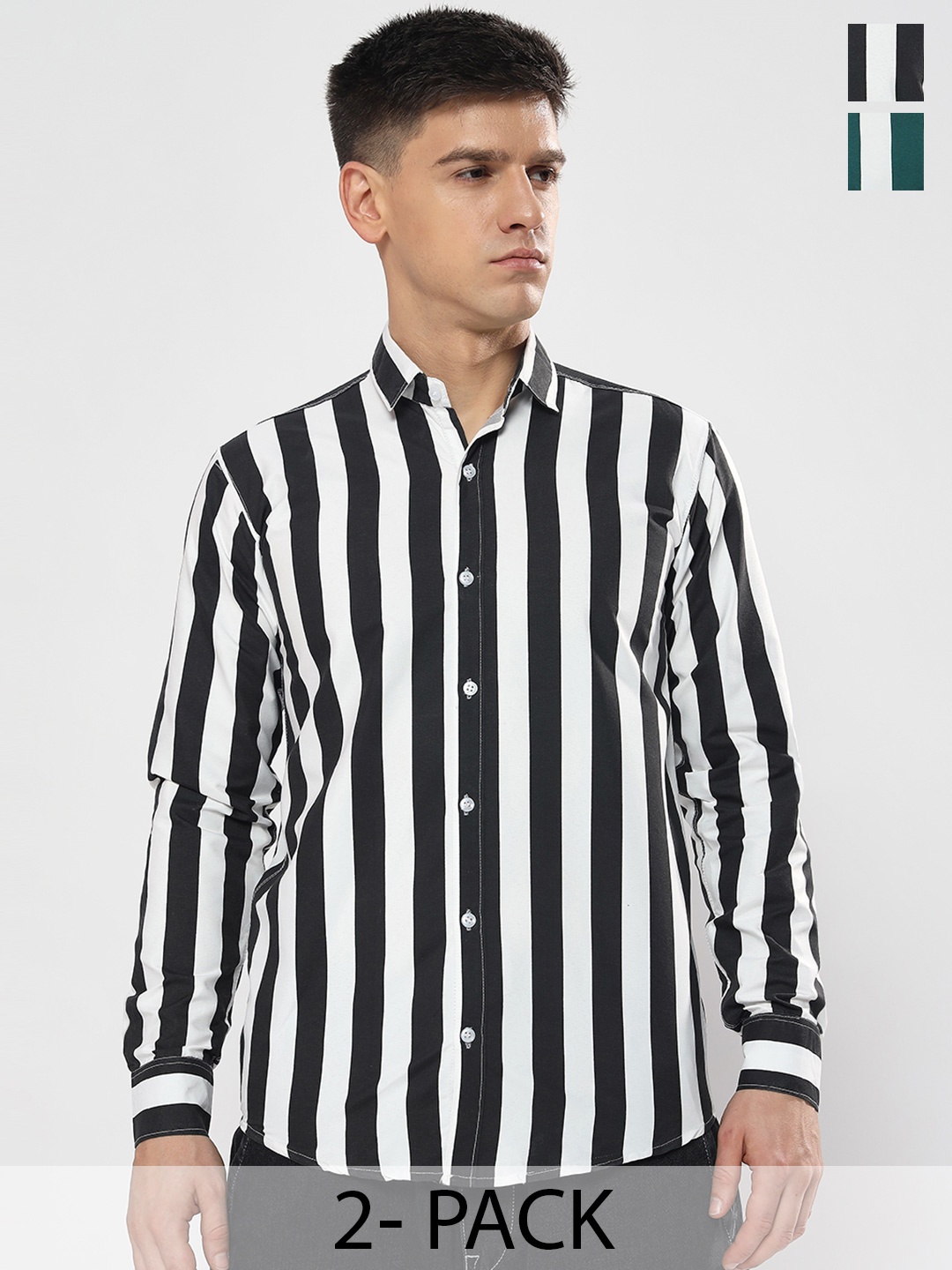 

YOUTH FIRST Men Premium Opaque Striped Casual Shirt, Black