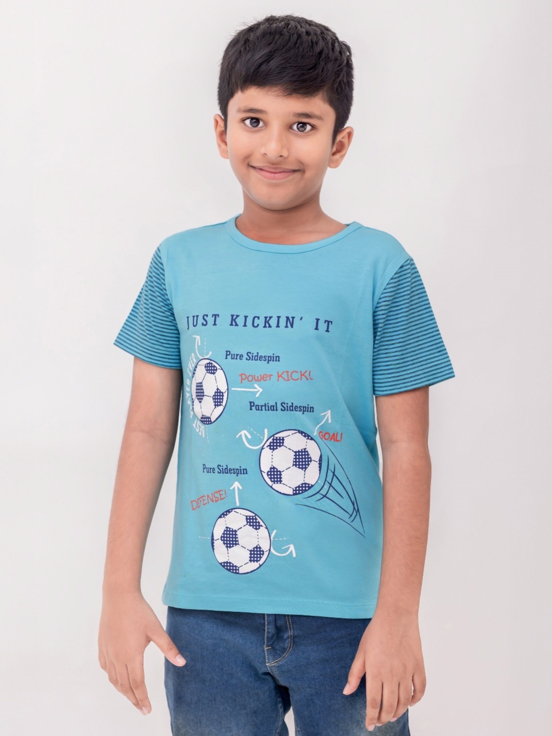 

LAdore Kids Sports Printed Pure Cotton T-shirt, Blue