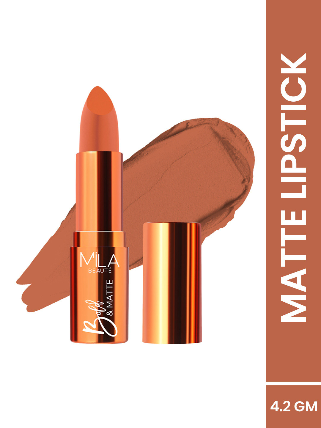 

MILA BEAUTE Bold & Matte Lipstick With Jojoba Oil - 4.2 g - Cheer Up 21, Orange