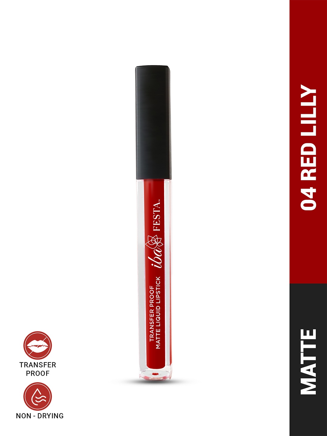 

Iba Festa Transfer-Proof Matte Liquid Lipstick - 5 ml Shade - Red Lilly - 04