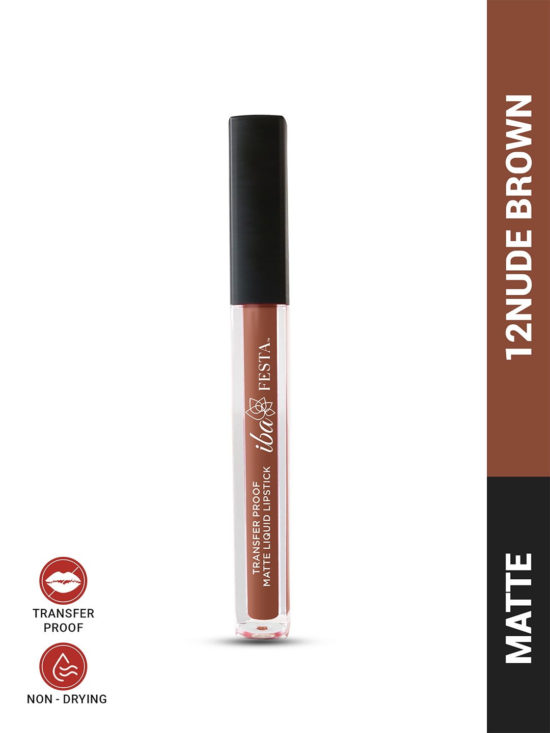 

Iba Festa Transfer-Proof Matte Liquid Lipstick With Vitamin E 5 ml - Nude Brown 12