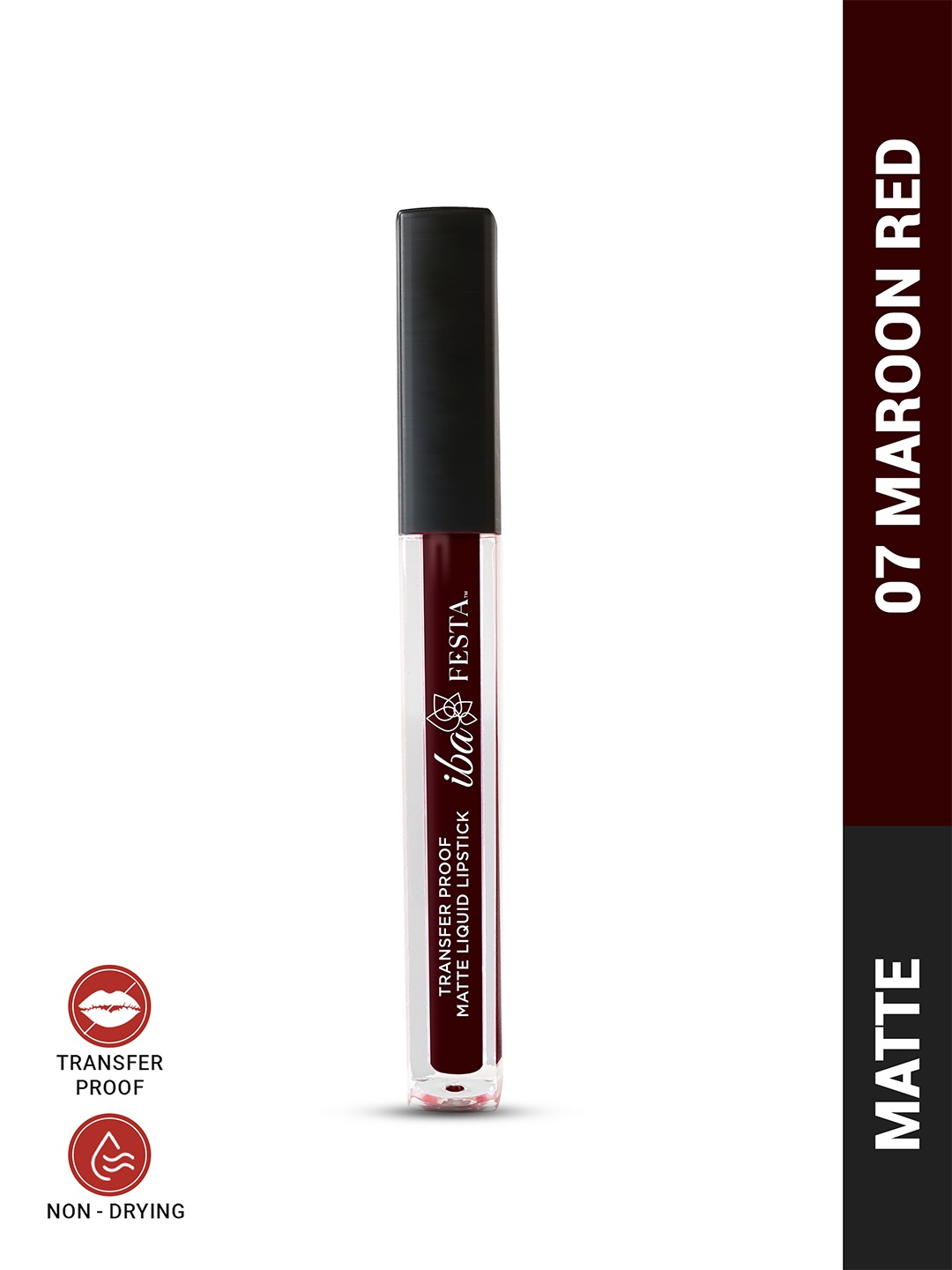 

Iba Festa Transfer-Proof Matte Liquid Lipstick With Avocado Oil - 5ml - Maroon Red -07