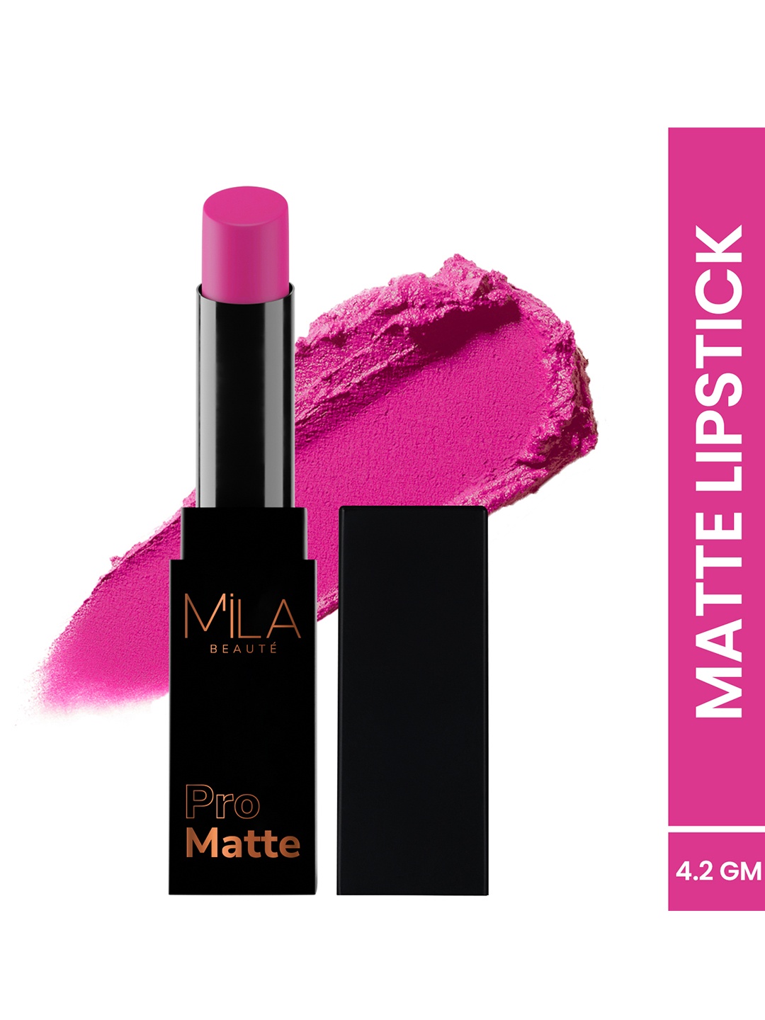 

MILA BEAUTE Pro Matte Long Lasting Bullet Lipstick - 4.2 g - Shridevi, Pink
