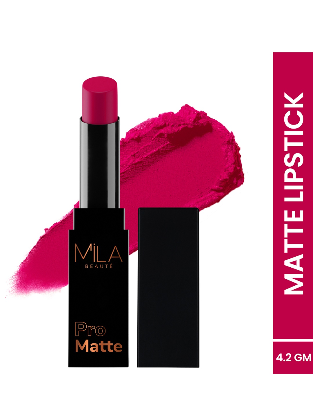 

MILA BEAUTE Pro Matte Long Lasting Lightweight Lipstick- 4.2 g - Gangubai, Red