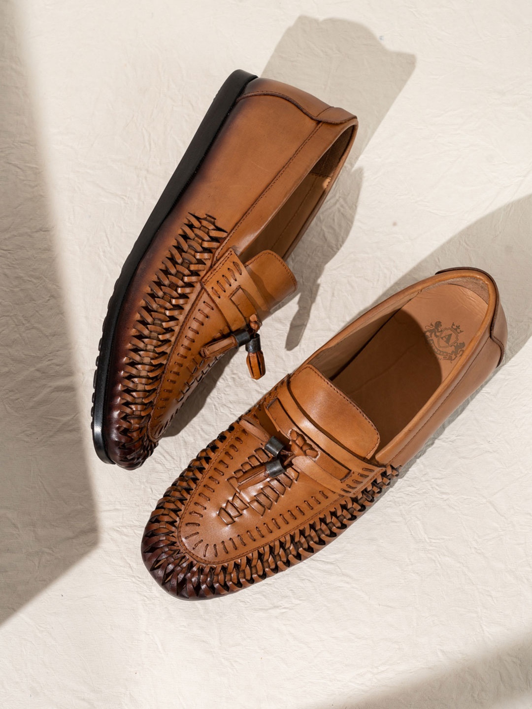 

ATESBER by Inc.5 Men Leather Slip-On Loafers, Tan