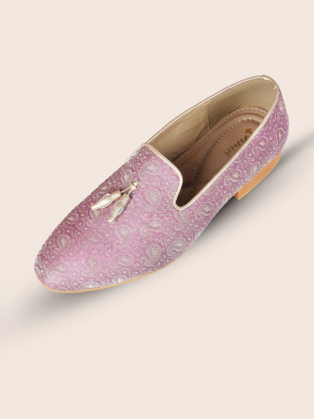

TANNY SHOES Men Woven Design Mojaris, Purple